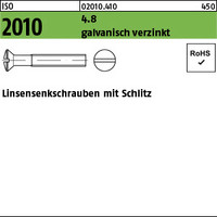 ISO 2010 4.8 galvanisch verzinkt Linsensenkschrauben mit Schlitz