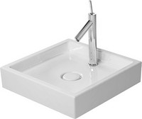 Duravit Aufsatz-Waschtisch Starck 1, 47 x 47 cm, geschliffen, ohne Hahnloch, Überlauf, Hahnlochbank