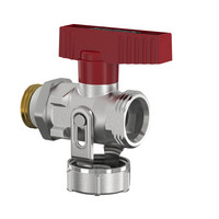 Flamco KFE-Kugelhahn, G 1/2 M, mit rotem Flügelgriff, silikonfrei, mit AG