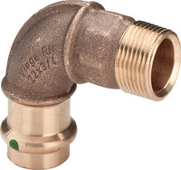 Viega Bogen Sanpress 2214, 90°, Siliziumbronze, SC-Contur, Mehrkant