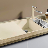 Blanco Spüle AXIA III S-F SILGRANIT, Hauptbecken rechts, mit Ablauffernbedienung/Holzschneidbrett