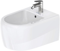 Duravit Wand Bidet Qatego, 38,5 x 57 cm, mit Hahnloch, Überlauf, Hahnlochbank