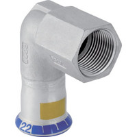 Geberit Gas-Übergangswinkel Mapress, 90°, mit Innengewinde, Edelstahl