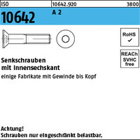 ISO 10642 A 2 Senkschrauben mit Innensechskant