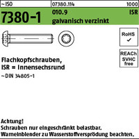 ~ISO 7380-1 010.9 ISR galvanisch verzinkt Flachkopfschrauben, mit Innensechsrund