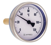 Afriso Bimetall-Thermometer BiTh 100 ST axial, 0/120 °C, Gehäuse-Ø 100 mm