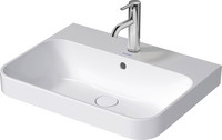 Duravit Aufsatz-Waschtisch Happy D.2 Plus, 60 x 46 cm, geschliffen, ohne Hahnloch, mit Überlauf, Hahnlochbank