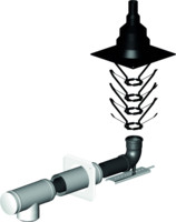 Almeva Luft-Abgassystem Grundpaket 5SV LIL, starr, raumluftunabhängig, PPH/Stahl weiß