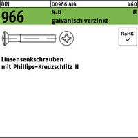 DIN 966 4.8 H galvanisch verzinkt Linsensenkschrauben mit Phillips-Kreuzschlitz
