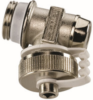 Flamco Entleerstopfen R, Exclusiv, aus Metall mit Schlauchanschluss, Messing vernickelt