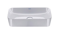 Duravit Aufsatz-Waschbecken Cape Cod, 55 x 40 cm, ohne Hahnloch, Überlauf, Hahnlochbank