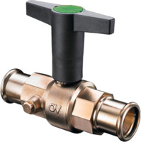 Oventrop Kugelhahn Optibal, PN 16, beiderseits Pressanschluss, Messing vernickelt