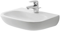 Duravit Handwaschbecken D-Code Med, 45 x 34 cm, mit Hahnlochbank, ohne Überlauf, weiß