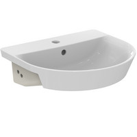 Ideal-Standard Halbeinbau-Waschtisch Connect Air, 50 x 45 x 16 cm, mit Hahnloch und Überlauf