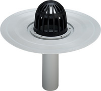 Viega Balkon-/Terrassenablauf Advantix 4946.2, Kunststoff grau, Ablauf senkrecht, mit Kiesfang