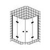 FORMAT Design 3.0 Viertelkreisdusche 2 Drehtüren, HS teilgerahmt, Kristallglas hell, Radius 50 cm