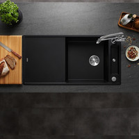 Blanco Spüle AXIA III XL S-F SILGRANIT, reversibel, mit Ablauffernbedienung/Holzschneidbrett