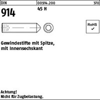 DIN   914 Gewindestifte mit Innensechskant und Spitze