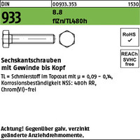 DIN 933 8.8 flZn/TL 480h (zinklamellenbesch.) Sechskantschrauben mit Gewinde bis