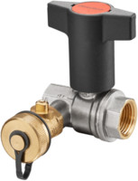 Oventrop Kugelhahn Optibal, PN 16, IG, beidseitig mit Entleerungskugelhahn, Messing vernickelt