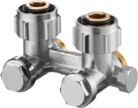 Oventrop Hahnblock Multiflex F, Eck, Messing vernickelt