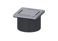 Kessel Aufsatzstück, 120 x 120 mm, mit Designrost Slot, Abdeckung V2A