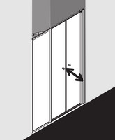 Kermi Pendeltür Nova 2000 mit Festfeld, links