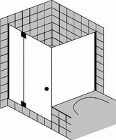 FORMAT Design 3.0 Ganzglas-Pendeltür mit Seitenwand an Badewanne, HSP teilgerahmt, Kristallglas hell, rechts