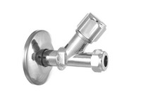 Gampper Schrägsitzventil, lang, mit Quetschverschraubung 3/8"