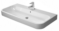 Duravit Möbel-Waschtisch Happy D.2, geschliffen, ohne Hahnloch, mit Überlauf, mit Hahnlochbank