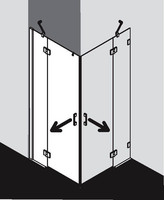 FORMAT Pro 2.0 Schwingtür-Eckeinstiegshälfte mit Festfeld, silber hochglanz, 2-tlg., rechts