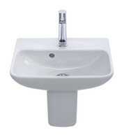 Duravit Waschtisch Me by Starck, 45 x 32 cm, mit Hahnloch, Überlauf, Hahnlochbank