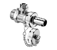 SCHELL Füll-/Entleerungskugelhahn, DN 15 x G 1/2 AG, Betätigung durch Kappe, Messing