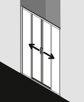 FORMAT Pro 2.0 Gleittür 4-tlg. mit Festfeld, silber matt, bodenfrei, Maßanfertigung