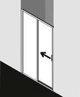 FORMAT Pro 2.0 Gleittür 2-tlg. mit Festfeld, silber hochglanz, bodenfrei, Maßanfertigung