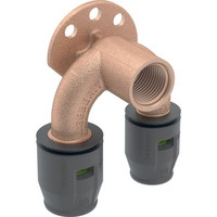 Geberit Doppel-Anschlusswinkel PushFit, 90°, 52 mm, Rotguss