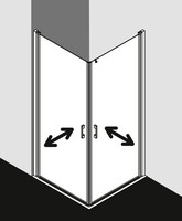 FORMAT Pro 2.0 Pendeltür-Eckeinstiegshälfte, silber matt, rechts