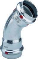 Viega Bogen Prestabo 1126, 45°, Stahl unlegiert, SC-Contur