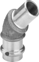 Viega Bogen Sanpress 2226.1, 45°, Rotguss, SC-Contur, Einsteckende