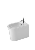 Duravit Stand-Bidet White Tulip, 37 x 58 cm, mit Hahnloch, Überlauf, Hahnlochbank