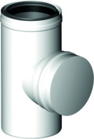 Almeva Revisions-T-Stück LIL, mit Deckel, PPH/Stahl weiß beschichtet