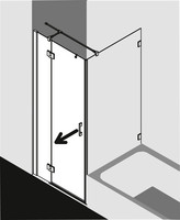 FORMAT Pro 2.0 Schwingtür mit Festfeld, silber hochglanz, links