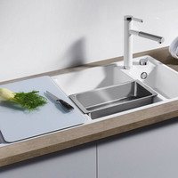 Blanco Spüle AXIA III 6 S SILGRANIT, Hauptbecken rechts, mit Ablauffernbedienung/Glasschneidbrett