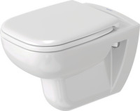 Duravit Wand-Tiefspül-WC D-Code, 35,5 x 54,5 cm, 4,5 l, Rimless