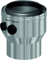 Almeva Kesselanschluss-Messstück LIB, PPH/Edelstahl glänzend, 2 Messöffnungen