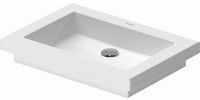 Duravit Einbau-Waschtisch 2nd floor, 58 x 41,5 cm, Einbau von oben, ohne Hahnloch, Überlauf, Hahnlochbank