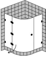 FORMAT Design 3.0 Viertelkreis-Ganzglasdusche 1-türig, HS rahmenlos, Kristallglas hell, Radius 55 cm