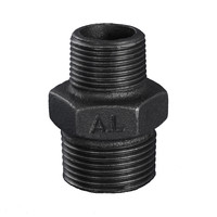 Gröditzer Doppelnippel Nr.245, AG/AG, reduziert, schwarz