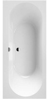 V&B Rechteck-Badewanne Oberon 2.0, 180 x 80 cm, Ablauf mittig, Quaryl