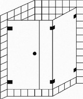 FORMAT Design 3.0 Ganzglas-Tür mit Festfeld/Seitenwand, HS rahmenlos, Kristallglas hell